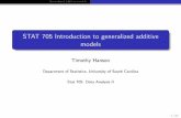 STAT 705 Introduction to generalized additive Generalized additive models Additive predictors When considering