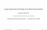 Loop Quantum Gravity la Aharonov-Bohmrelativity.phys.lsu.edu/ilqgs/bianchi100609.pdf · The framework : the state space K0 and functions of moduli We consider the kinematics of General