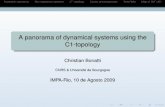 A panorama of dynamical systems using the C1-topology · 2012-10-24 · Hyperbolic dynamicsNon-hyperbolic systems C1-topologyCycles and tangenciesTame/WildMap of Diff1(M) A panorama