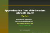 Approximation from shift-invariant reﬁnable spacesoholtz/Talks/telaviv.pdf · 2006-07-20 · Tel Aviv, January 2005 Approximation from shift-invariant reﬁnable spaces – p.1/22.