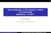 Renormalization of NC Quantum Fields: The GW Model Zakopane kostecki/school3/pdf/  · PDF file 2011-03-08 · Introduction QFT RG Flow Ideas model Renormalize Ω = 1 WI SD 2 Renorm