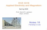 ECE 3318 Applied Electricity and Magnetismcourses.egr.uh.edu/ECE/ECE3318/Class Notes/Notes 18 3318 Faraday's Law.pdfFaraday’s Law: Integral Form. B E t ∂ ∇× =− ∂ Apply Stokes’s