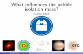 What influences the pebble isolation mass?kuiper... · 10 M E 15 M E 20 M E 25 M E 30 M E 50 M E Pebble isolation mass (v gas = (1 )v kep):)Pebble accretion self-terminates: no accretion