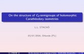 On the structure of C0-semigroups of holomorphic Carathéodory …stacho/ORLANDO16/stacho.pdf · 2016-06-27 · On the structure of C 0-semigroups of holomorphic Carath eodory isometries