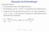 Equação de Schrödinger - USP · A ligação básica entre as propriedades da função de onda e o comportamento da partícula associada a ela é expressa em termos da densidade