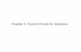 Chapter 5. Control Charts for VariablesPhase I Application of andPhase I Application of xand R Charts •Eqq uations 5-4 and 5-5 are trial control limits. – Determined from m initial
