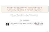 Introduction to geometric invariant theory II: Convexity ... · Introduction to geometric invariant theory II: Convexity, marginals & moment polytopes MichaelWalter(UniversityofAmsterdam)