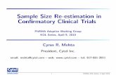 Sample Size Re-estimation in Conﬁrmatory Clinical Trials · Conﬁrmatory Clinical Trials PhRMA Adaptive Working Group KOL Series, April 9, 2010 Cyrus R. Mehta President, Cytel