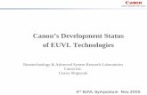 Canon’s Development Status of EUVL Technologieseuvlsymposium.lbl.gov/pdf/2005/pres/04 1-ET-12 Uzawa.pdf · EUVA and NEDO/METI. Measurement and machining tools for EUV exposure tool
