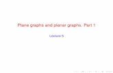 Plane graphs and planar graphs. Part 1kostochk/math412-1/412Lec5.pdfA face of a plane graph (G;’) is aconnected componentof R2 ’(V(G)[E(G)). Thelength, ‘(Fi), of aface Fi in