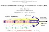 Plasma Wakefield Energy Doubler for Cornell’s ERL...Electron beam Electron gun 200-MeV injector Positron source Positron return line Particle detector 50-GeV positrons electrons