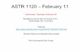 ASTR 1120 – February 11wcash/APS1020/Lectures/Lecture 9.pdf · Newly Formed Star O Spectral Type +10 +5-5 M 0 +15 B A F G K M Sun Sirius αCen B Prox Cen Procyon Rigel Capella Sirius