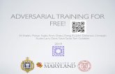 ADVERSARIAL TRAINING FOR FREE!ashafahi/free_training/Free_train_slide.pdfTRAINING FOR FREE! Free-m also maintains important valuable properties of PGD adversarially trained models