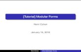 [Tutorial] Modular Forms - PARI/GP · Modular forms attached toHecke characterson imaginary and real quadratic ﬁelds. Modular forms associated toelliptic curvesby Wiles’s modularity
