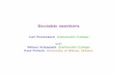 Sociable numbers - Dartmouth Collegecarlp/sociabletalk2.pdf · sociable cycle of length k, and that they are sociable numbers of order k. Thus, sociable numbers of order 1 are perfect