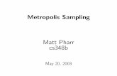Metropolis Sampling - Computer Graphics · 2003-05-19 · Metropolis avoids parts of where f(x) is small But e.g. dim parts of an image need samples Record samples at both xand x0