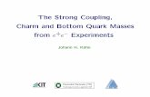 The Strong Coupling, Charm and Bottom Quark Masses from e ... · Chetyrkin,JK,Harlander 2000 α s π 4 m2 q s Baikov,Chetyrkin,JK 2003 ⇒ suﬃcient precision away from resonance