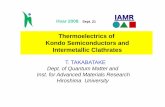 Thermoelectrics of KdS i d t dKondo Semiconductors and ...hvar08.ifs.hr/workshop/slides/Takabatake.pdf · Outline ( ) S2 Figure of merit Z= Two strategies for high performance thermoelectric