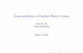 Van H. Vu Yale University April 3, 2014 · Gotze-Tykhomirov, Pan-Zhu, Tao-V. (2007). Matrices with dependent entries:Single ring theorem (Guionnet-Krishnapur-Zeitouni; Rudelson-Vershynin);