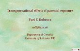 yed2@le.ac.uk Department of Genetics University of ... · PDF file 56 transcripts @ FDR 0.05 FDR < .05 The effects of paternal irradiation on F 1 gene expression Dbp Dbp Per2 Arntl