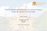 The fundamental theorems of invariant theory classical ...dleemans/NZMRI/lehrer.pdf · M==G–geometric invariant theory. The basic question includes some very difﬁcult classical