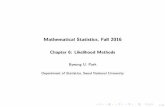 Mathematical Statistics, Fall 2016 - Seoul National University · 2020-06-12 · 1/95 Mathematical Statistics, Fall 2016 Chapter 6: Likelihood Methods Byeong U. Park Department of