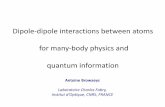 Dipole-dipole interactions between atoms for many-body ... Ultracold atoms in lattices Munich, JQI,