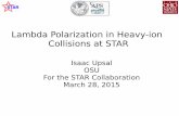 Lambda Polarization in Heavy-ion Collisions at STAR OSAPS Lambda Polarization_0.pdf 03/28/2015 Isaac Upsal 7 Zeroth component of the spin four vector in the Lambda frame is zero Take
