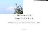 Himawari-8 True Color RGB...human’s naked eye • As same as B03, B01 has high reflectivity for snow/ice covered area and clouds, and sea surface looks dark • As same as B03, B01