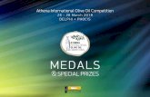 ΜEDALS - ATHENA International Olive Oil Competition | Home · ATHIOOC 2018 awarded 242 medals in the following categories: 13 Double Gold (scoring 95-100%), 100 Gold (scoring 85-95%),