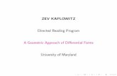 ZEV KAPLOWITZ - University Of Marylanddrp.math.umd.edu/Project-Slides/KaplowitzSpring2015.pdf · A Geometric Approach of Di erential Forms University of Maryland. A problem with parametric
