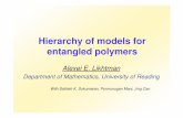 Hierarchy of models for entangled polymers€¦ · Hierarchy of models for entangled polymers Alexei E. Likhtman Department of Mathematics, University of Reading With Sathish K. Sukumaran,