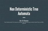 Non Deterministic Tree Automatarabinoa/seminar16/... · Motivation Infinite binary tree Finite-State Tree Automata Examples ... V n =1m001m10…1mn that get to final state For certain