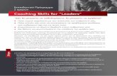 Coaching Skills for “Leaders” - Coaching Skills for “Leaders” 20-21/2 Αθήνα 06-07/04 Αθήνα 12-13/06 Αθήνα 15-16/6 θεσ/νίκη Περιεχόμενα προγράμματος
