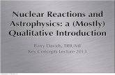 Nuclear Reactions and Astrophysics: a (Mostly) Qualitative ... · Introduction To observe the nucleus, we must use radiation with a (de Broglie) wavelength shorter than the features