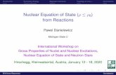 Nuclear Equation of State (ˆ · PDF file Introduction Symmetry Energy Bayesian Inference Topology at Low ˆ Conclusions Nuclear Equation of State (ˆ ˆ 0) from Reactions Pawel Danielewicz
