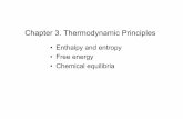 Chapter 3. Thermodynamic Principlespersonal.tcu.edu/yryu/50133/Thermodynamics.pdf · 2007-08-31 · Chapter 3. Thermodynamic Principles • Enthalpy and entropy • Free energy •