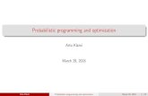 Probabilistic programming and optimization Arto Klami Probabilistic programming and optimization March