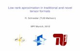 Low rank aproximation in traditional and novel tensor formats€¦ · Icanonical rank r ]DOF for a given tensor product basis - best N-term approximation (super adaptivity)! Ithere