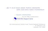 2 kaon weak matrix elements = 3 with non-zero total momentumProblems of direct calculation We are interested in real world. Non-leptonic Kaon decay is K → π(p)π(−p) in inﬁnite