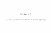 Lecture 9 - Stanford Universitydionne.stanford.edu/MatSci152_2012/Lecture9_ppt.pdf · Lecture 9 Atoms, atomic transitions, & neon lighting. Atomic transitions Absorption in Solar