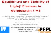 Equilibrium and Stability of High-βPlasmas in Wendelstein 7-AS · PDF file •B = 0.9 T, iota vac ≈0.5 •Almost quiescent high- βphase, MHD-activity in early medium-β phase •In
