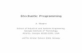 Stochastic Programming - SINTEF · Stochastic optimizationapproach: view ˘ as a random vector with a known (given) probability measure (distribution) on . 1. The Newsvendor Problem