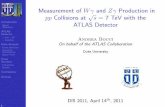 Measurement of W p and Z Production in pp Collisions at s · Introduction Signal De nition ATLAS Detector eand ID Isolation Data Analysis Event Selection Kinematic Distributions Signal