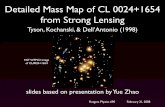 Detailed Mass Map of CL 0024+1654 from Strong Lensingsaurabh/690/Feb21-Jha-Zhao.pdf · Weak Lensing • even when the lens is not strong enough to form multiple images, background