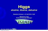 Titel van de presentatie · QU1, RuG, 20/4/2011 (SdJ ) Higgs elusive, illusive, delusive Quantum Universe 1, 21 April 2011, RuG Sijbrand de Jong Radboud University Nijmegen