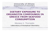 DIETARY EXPOSURE TO ORGANOTIN COMPOUNDS …ORGANOTIN COMPOUNDS (OTs) ΟΤsare the most used organometallic compounds AOAC Europe Workshop 3 Fate of OTs in the marine environment R4Sn
