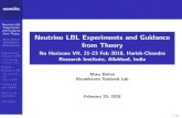 Neutrino LBL Experiments and Guidance from Theorynuhorizons/nuhri7/talks/MaryBishai.pdf · Other BSM Future LBL and BSM What to do with ND’s Conclusion Overview of Accelerator Long-Baseline