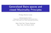 Generalized Baire spaces and closed Maximality PrinciplesIntroduction 1 1-subsets of generalized Baire spaces A subset Aof is closed in the above topology if and only if there is a