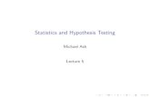 Statistics and Hypothesis Important Notes on Hypothesis Testing I Summary of the hypothesis-testing